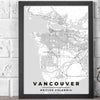 Exquisitely detailed, the Vancouver, BC poster map print embodies classic minimalism. The interplay of subtle grey and white tones adds a timeless touch, capturing the city's essence.
