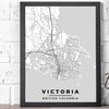 Framed, the Victoria, BC poster map print embodies classic minimalism. The interplay of subtle grey and white tones adds a timeless touch, capturing the city's essence.