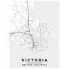 Highly detail the Victoria, BC, poster map print is classic and minimalist, with a touch of grey and white