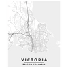 Highly detail the Victoria, BC, poster map print is classic and minimalist, with a touch of white and grey.