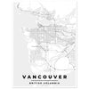 Highly detail the Vancouver, BC, poster map print is classic and minimalist, with a touch of grey and white