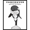 Load image into Gallery viewer, Vancouver-digiInspired by Vancouver digital orca, the black and white orca silhouette poster shows the map of Vancouver, BC inside its body